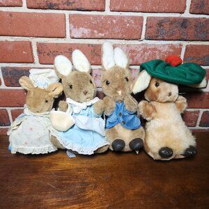 Eden Toys Vintage Peter Rabbit Lot of 4, Stuffed Animals Plush Soft And Cute